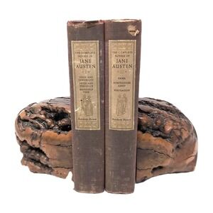 Burl Wood Bookends Live Edge Natural Rustic Library Mid Century Modern Unique